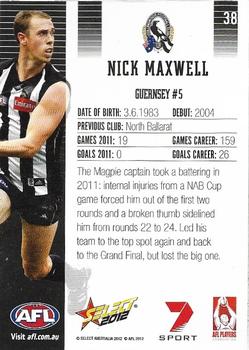 2012 Select AFL Champions #38 Nick Maxwell Back